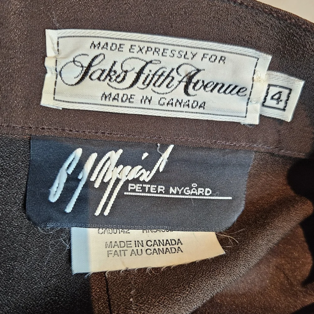 Vintage Saks Fifth Avenue Silk Pleated Pants | Peter Nygård | High Rise | Size 4 - Picture 9 of 11